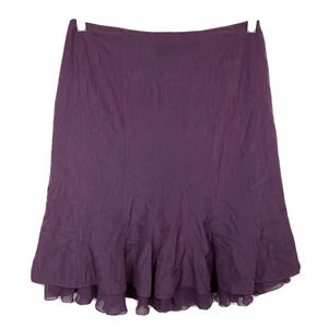 Bandolino Skirt Womens Sz 6 Purple A-line‎ Flounce Hem Knee Length Chiffon Hem